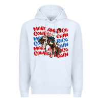 White make america cowboy again Premium Hoodie - MaliasSmallBusiness