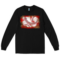 Black baseball background Long Sleeve Tee - texasbilliewilder