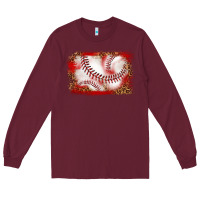Burgundy baseball background Long Sleeve Tee - texasbilliewilder