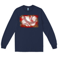 Navy baseball background Long Sleeve Tee - texasbilliewilder