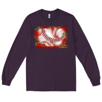 Plum baseball background Long Sleeve Tee - texasbilliewilder