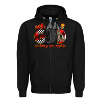 Black with god all things are possible Zipper Hoodie - Zillion Design Studio