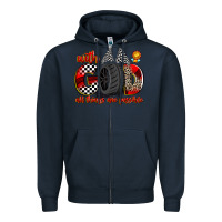 Navy with god all things are possible Zipper Hoodie - Zillion Design Studio