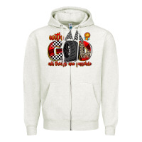 Oatmeal Heather with god all things are possible Zipper Hoodie - Zillion Design Studio