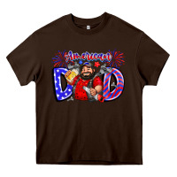 Chocolate Brown american dod Heavy Core Tee - CowhideDigitalArt