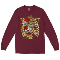 Burgundy Kinda Emotionless Kinda Emotional Skeleton Long Sleeve Tee - RanaPortraitStore