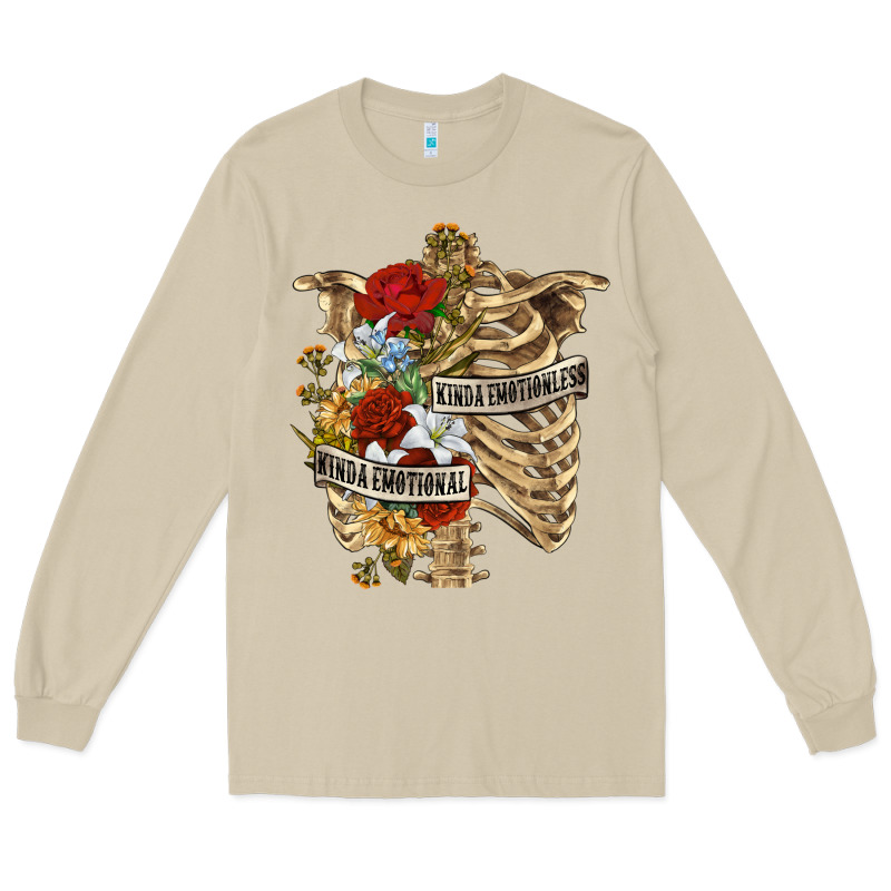Kinda Emotionless Kinda Emotional Skeleton Long Sleeve Tee by RanaPortraitStore | Teevron