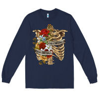 Navy Kinda Emotionless Kinda Emotional Skeleton Long Sleeve Tee - RanaPortraitStore