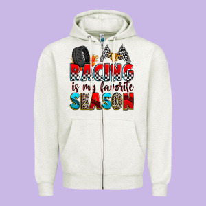 Racing Is My Favorite Season Zipper Hoodie Designed By Zillion Design Studio