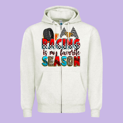 Racing Is My Favorite Season Zipper Hoodie Designed By Zillion Design Studio