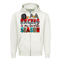 Oatmeal Heather racing is my favorite season Zipper Hoodie - Zillion Design Studio