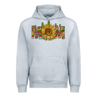 Heather Grey western mom with sunflower Urban Hoodie - NancyCooperArtShop