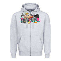 Heather Grey race teacher Zipper Hoodie - Zillion Design Studio