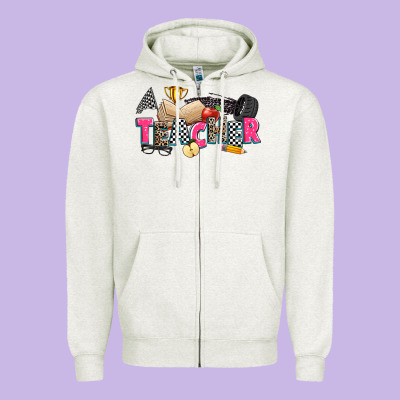 Race Teacher Zipper Hoodie Designed By Zillion Design Studio