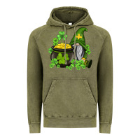 Vintage Olive st patricks gnome and pot of gold Vintage Hoodie - AdoDesignShop