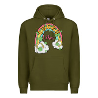 Army Green lucky vibes Premium Hoodie - MaliasSmallBusiness