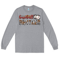 Heather Grey baseball brother with leopard Long Sleeve Tee - texasbilliewilder