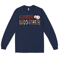 Navy baseball brother with leopard Long Sleeve Tee - texasbilliewilder