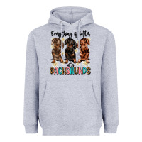 Heather Grey everything is better with dachshunds Heavyweight Hoodie - JahusDesignShop