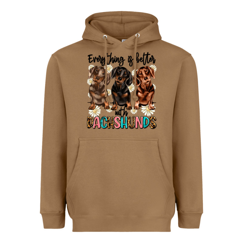 Everything Is Better With Dachshunds Heavyweight Hoodie by JahusDesignShop | Teevron