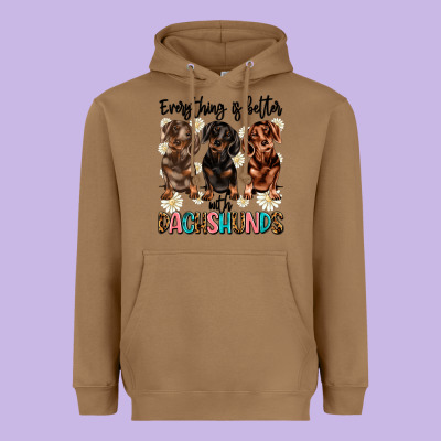 Everything Is Better With Dachshunds Heavyweight Hoodie Designed By Jahusdesignshop
