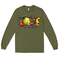 Army Green for the love of the game softball Long Sleeve Tee - Zillion Design Studio