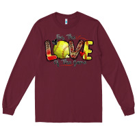 Burgundy for the love of the game softball Long Sleeve Tee - Zillion Design Studio