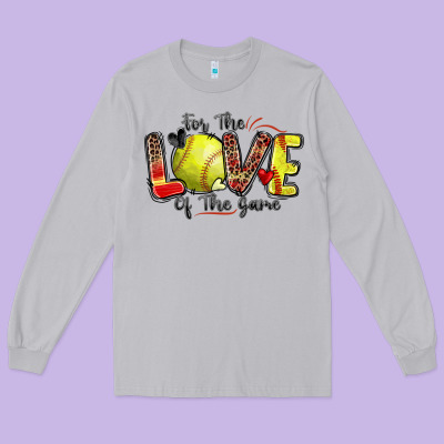 For The Love Of The Game Softball Long Sleeve Tee Designed By Zillion Design Studio