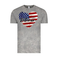 Cloud Rock veteran heart american flag Vintage Tee - BarkalooDesign