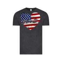 Vintage Black veteran heart american flag Vintage Tee - BarkalooDesign