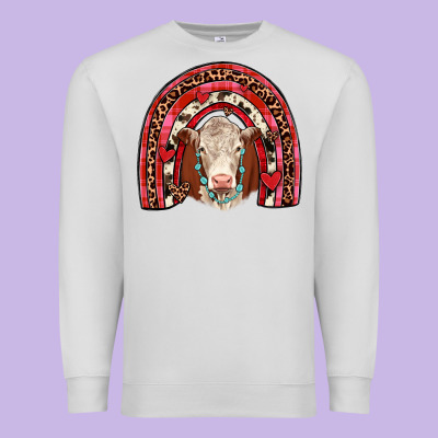 Valentines Hereford Rainbow Premium Sweatshirt Designed By Jahusdesignshop