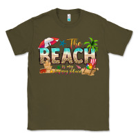 Army Green the beach is my happy place Classic Tee - texasbilliewilder
