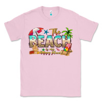 Bubblegum Pink the beach is my happy place Classic Tee - texasbilliewilder