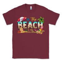 Burgundy the beach is my happy place Classic Tee - texasbilliewilder