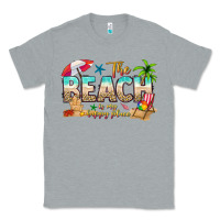Heather Grey the beach is my happy place Classic Tee - texasbilliewilder