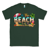 Sports Green the beach is my happy place Classic Tee - texasbilliewilder