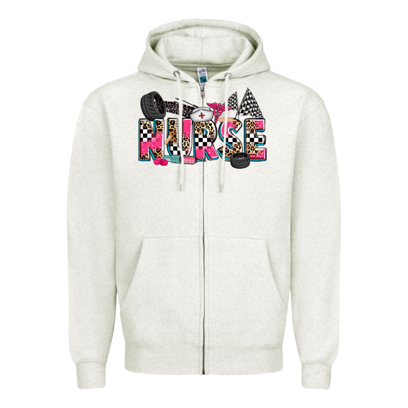 Race Nurse Zipper Hoodie by Zillion Design Studio | Teevron