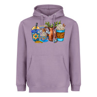 Lavender hannukah coffee cups Heavyweight Hoodie - AdoDesignShop