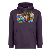 Plum hannukah coffee cups Heavyweight Hoodie - AdoDesignShop