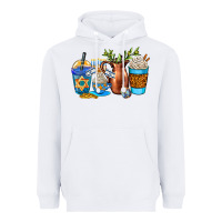 White hannukah coffee cups Heavyweight Hoodie - AdoDesignShop
