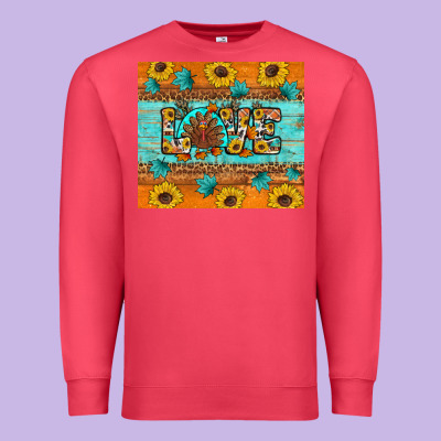 Sunflower Leopard Thanksgiving Love Premium Sweatshirt Designed By Artiststas