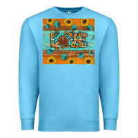 Ocean Blue Sunflower Leopard Thanksgiving Love Premium Sweatshirt - Artiststas