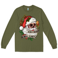 Army Green Kinda merry kinda scary Long Sleeve Tee - RanaPortraitStore