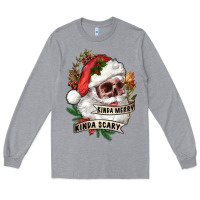Heather Grey Kinda merry kinda scary Long Sleeve Tee - RanaPortraitStore