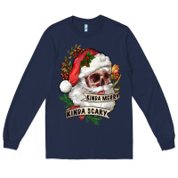Navy Kinda merry kinda scary Long Sleeve Tee - RanaPortraitStore