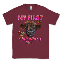 Burgundy my first valentine's day highland calf Classic Tee - RanaPortraitStore
