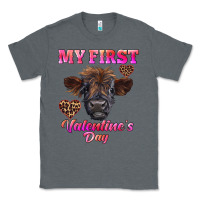 Charcoal Heather my first valentine's day highland calf Classic Tee - RanaPortraitStore