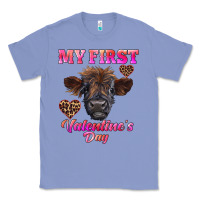 Colony Blue my first valentine's day highland calf Classic Tee - RanaPortraitStore