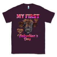 Plum my first valentine's day highland calf Classic Tee - RanaPortraitStore