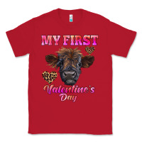 Red my first valentine's day highland calf Classic Tee - RanaPortraitStore